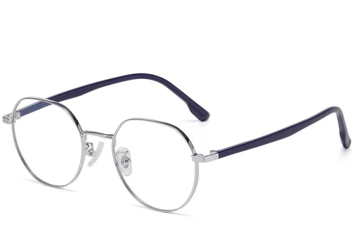 Lunettes géométriques en métal argenté #BS1913-0381