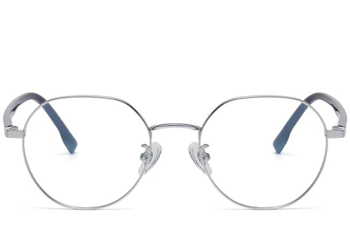 Lunettes géométriques en métal argenté #BS1913-0381