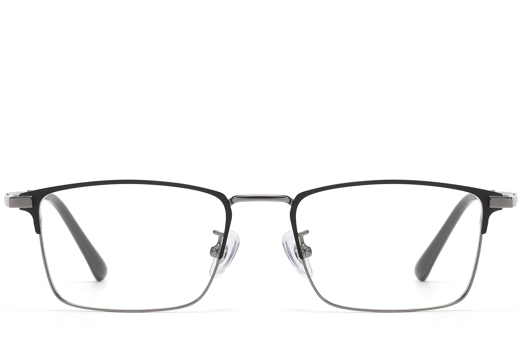 Gafas rectangulares de metal gris #BS1913-0384