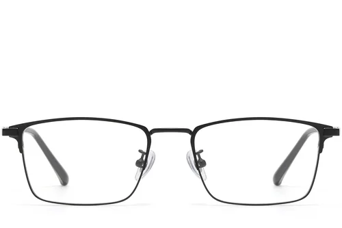 Lunettes rectangulaires en métal noir #BS1913-0385