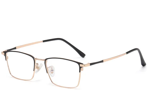 Lunettes rectangulaires en métal doré #BS1913-0386
