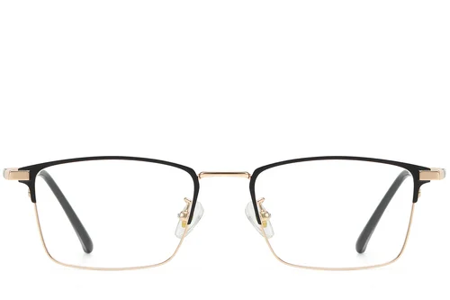 Lunettes rectangulaires en métal doré #BS1913-0386
