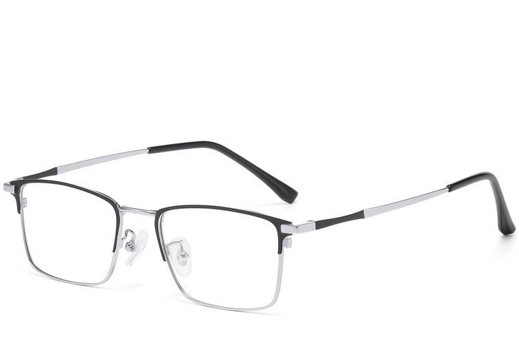 Rectangular Silver Metal Glasses #BS1913-0387