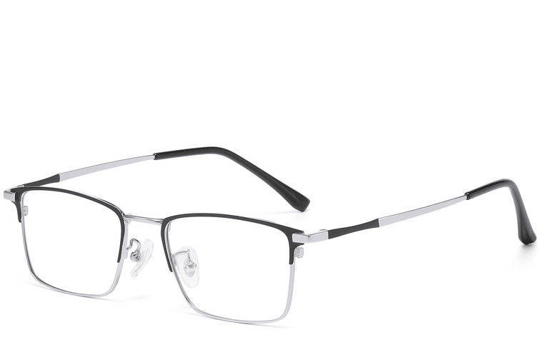 Rectangular Silver Metal Glasses #BS1913-0387
