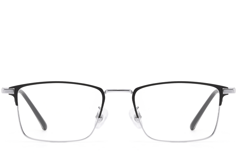 Rectangular Silver Metal Glasses #BS1913-0387