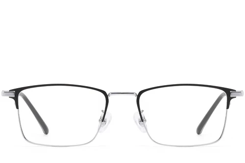 Rectangular Silver Metal Glasses #BS1913-0387