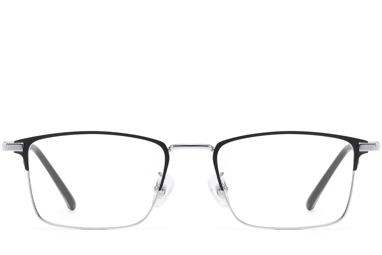 Rectangular Silver Metal Glasses #BS1913-0387