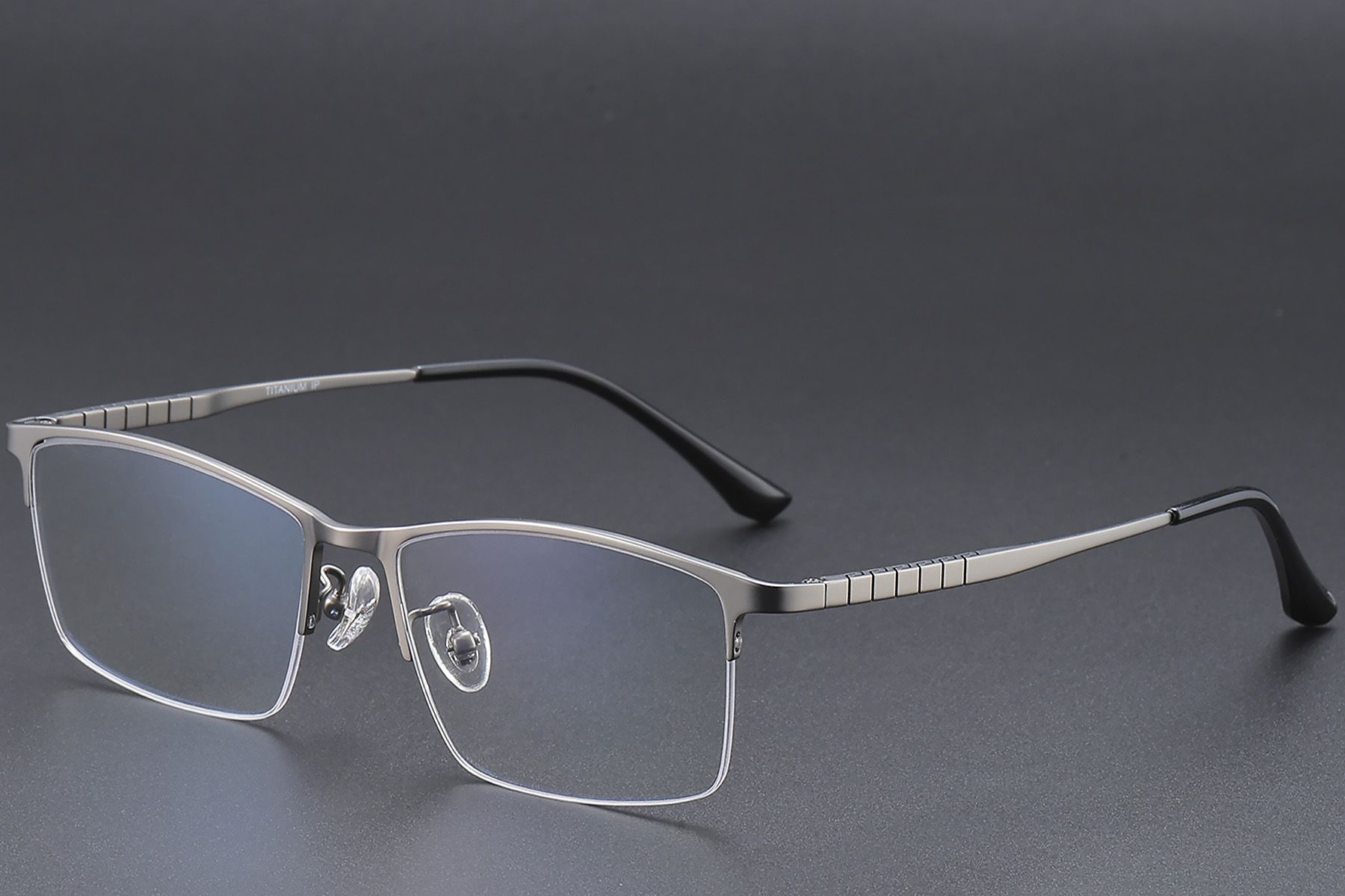 Gafas de titanio gris semi al aire #BS1913-0388