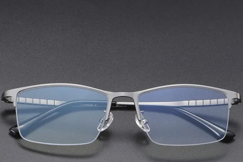 Lunettes semi-cerclées en titane gris #BS1913-0388