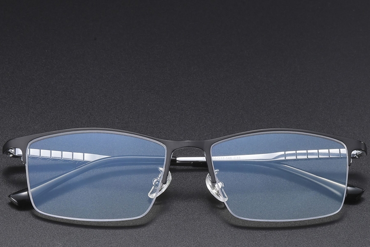 Semi-rimless Black Titanium Glasses #BS1913-0392