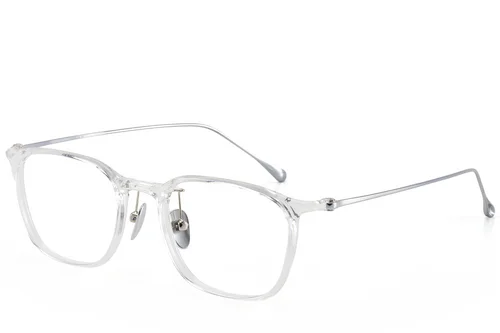 Lunettes rectangulaires transparentes en titane #BS1913-0393