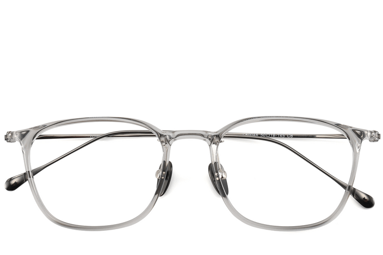 Rectangular Gray Titanium Glasses #BS1913-0394