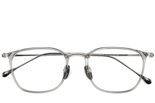 Lunettes rectangulaires en titane gris #BS1913-0394