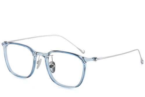 Gafas rectangulares de titanio azul #BS1913-0395