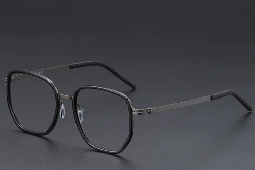 Geometric Black Titanium Glasses #BS1913-0397