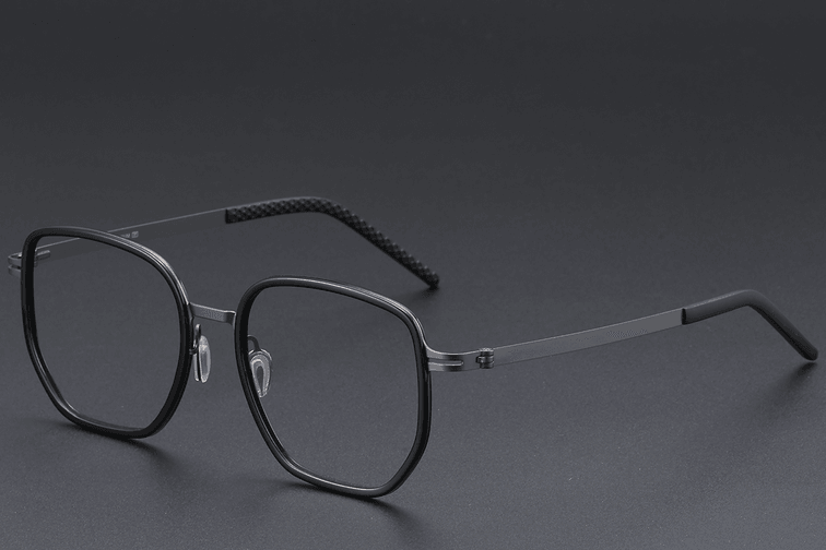 Geometric Black Titanium Glasses #BS1913-0397
