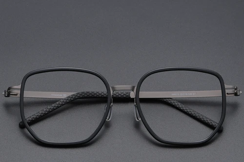 Geometric Black Titanium Glasses #BS1913-0397