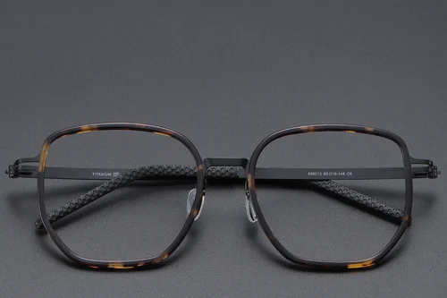 Lunettes géométriques en titane écaille de tortue #BS1913-0399