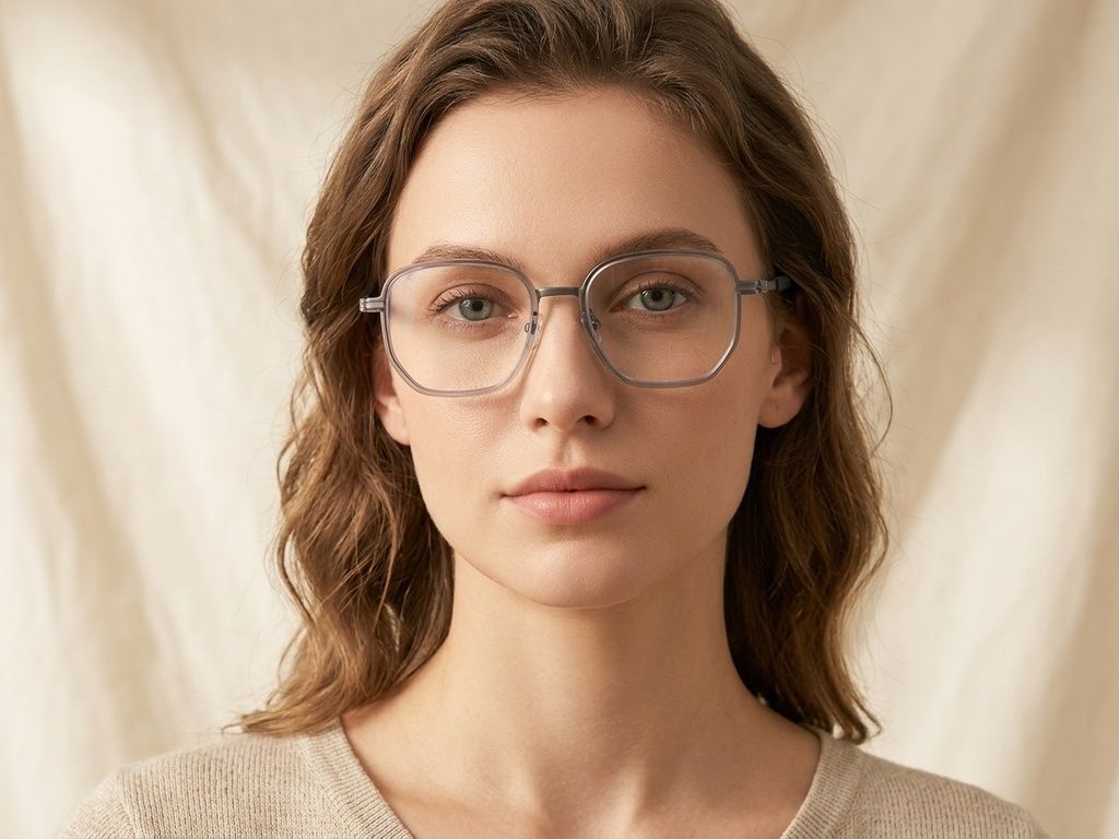 Geometric Gray Titanium Glasses #BS1913-0400