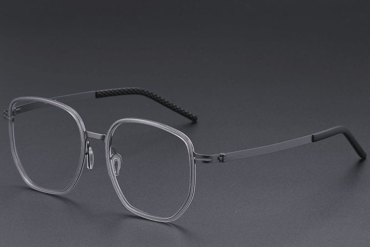 Geometrisch graue Titanbrille #BS1913-0400