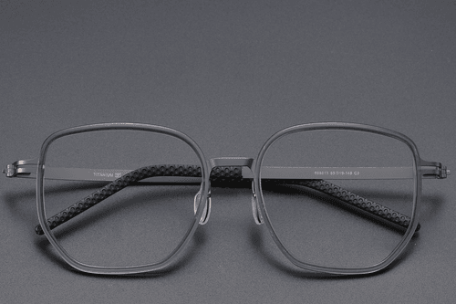 Lunettes géométriques en titane gris #BS1913-0400