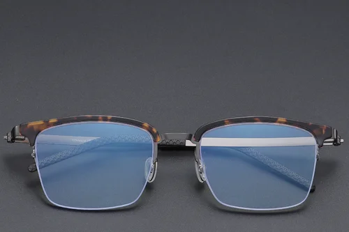 Lunettes semi-cerclées en titane écaille de tortue #BS1913-0403