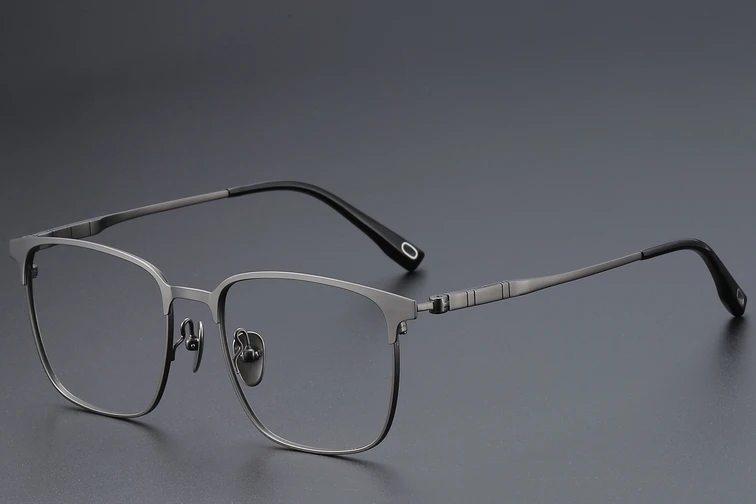 Rechteckige graue Titanbrille #BS1913-0405