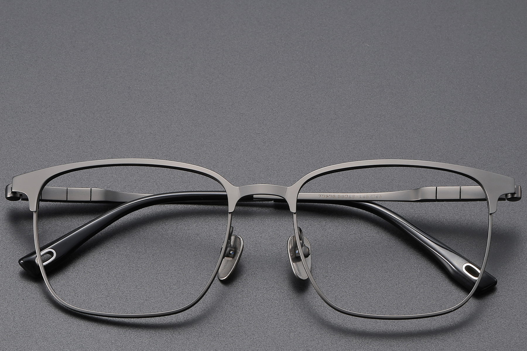 Rectangular Gray Titanium Glasses #BS1913-0405