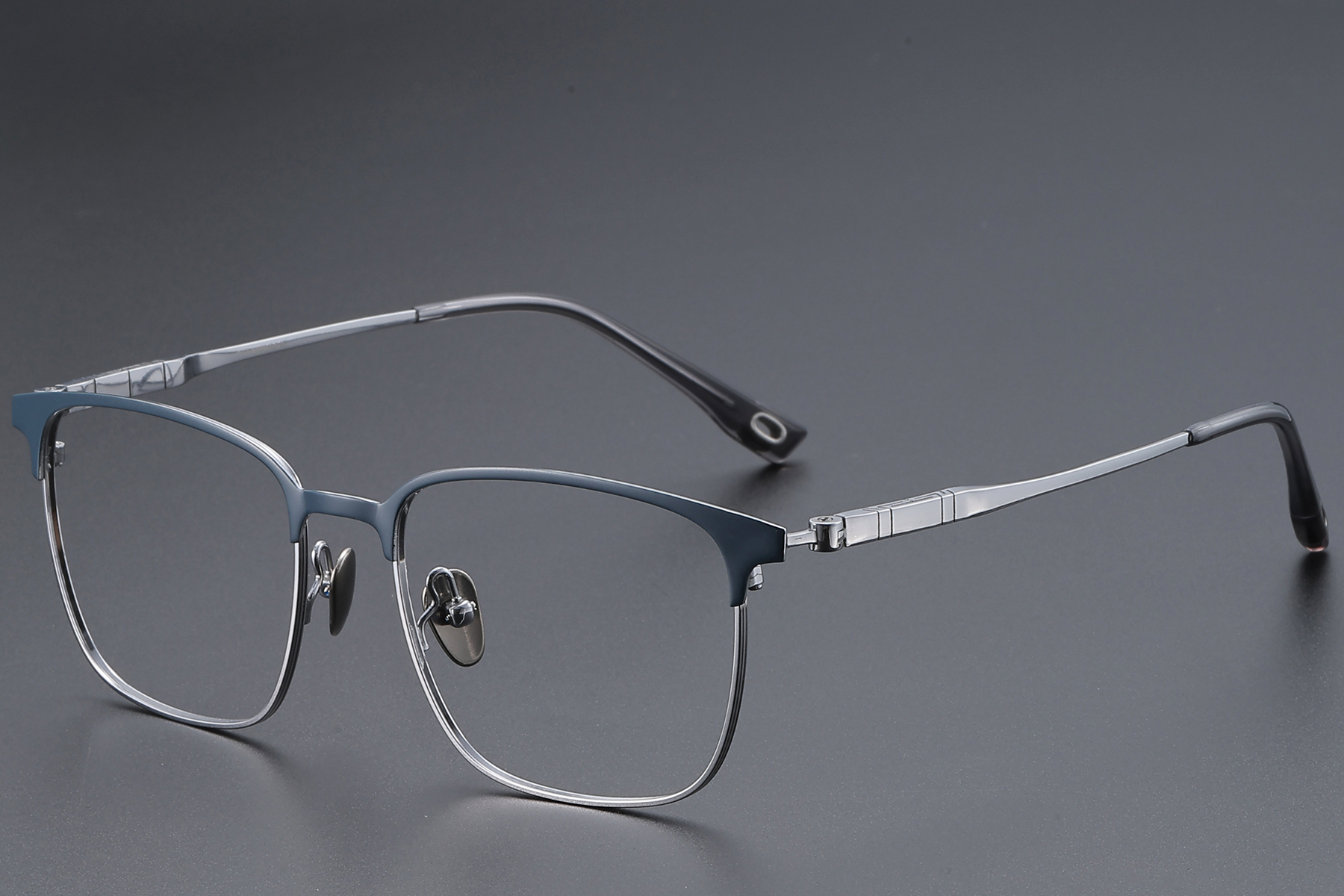 Gafas rectangulares de titanio azul #BS1913-0406