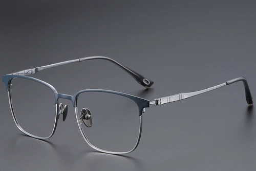 Gafas rectangulares de titanio azul #BS1913-0406