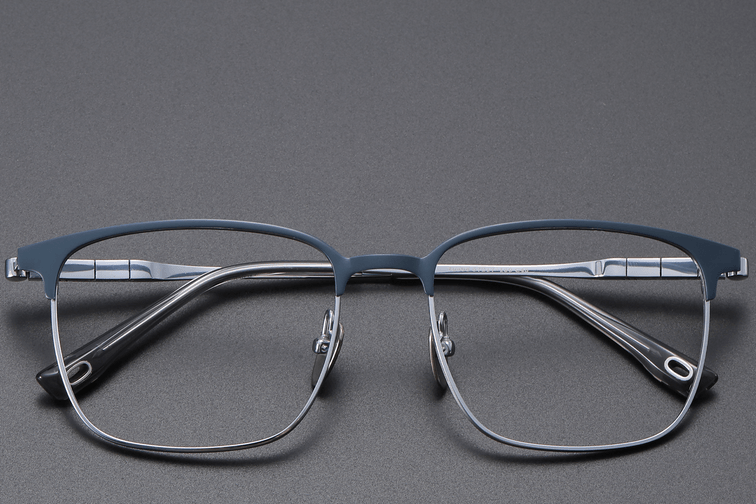 Rectangular Blue Titanium Glasses #BS1913-0406