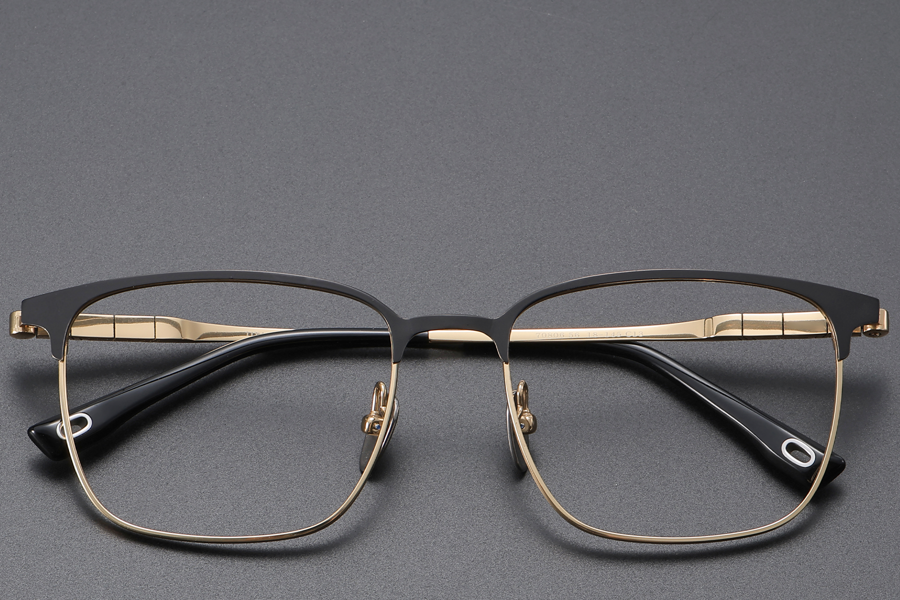 Rectangular Golden Titanium Glasses #BS1913-0408