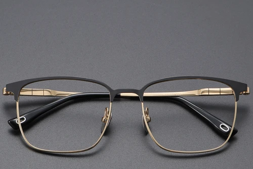 Rectangular Golden Titanium Glasses #BS1913-0408