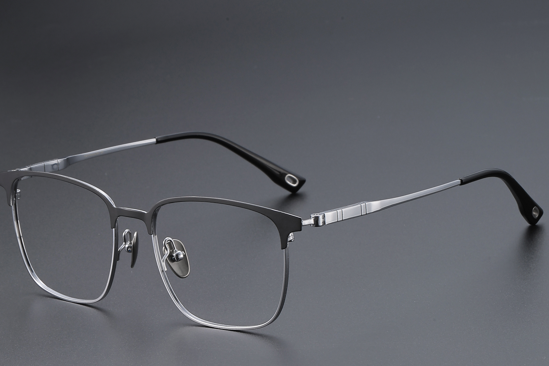 Rectangular Silver Titanium Glasses #BS1913-0409