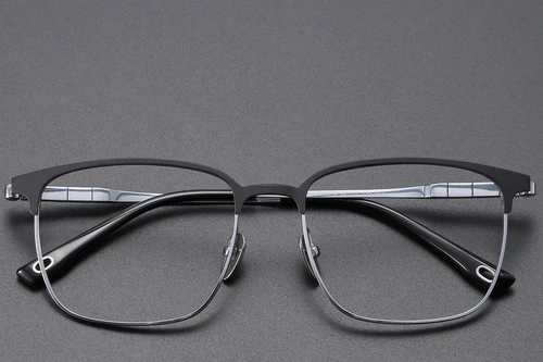 Rectangular Silver Titanium Glasses #BS1913-0409