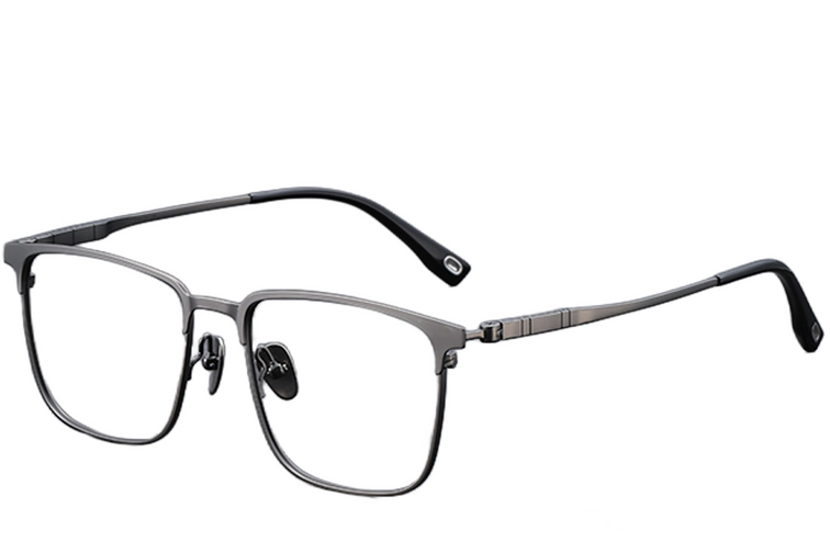 Gafas rectangulares de titanio gris #BS1913-0410