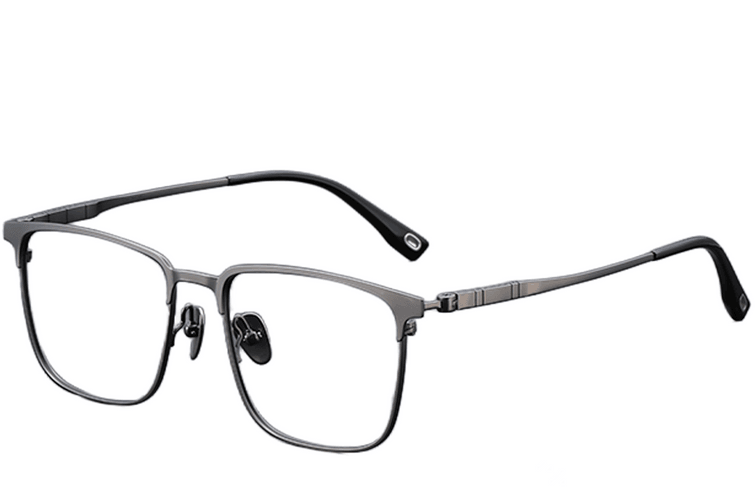 Gafas rectangulares de titanio gris #BS1913-0410