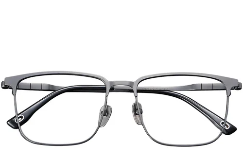 Lunettes rectangulaires en titane gris #BS1913-0410