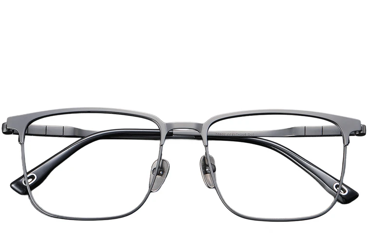 Gafas rectangulares de titanio gris #BS1913-0410