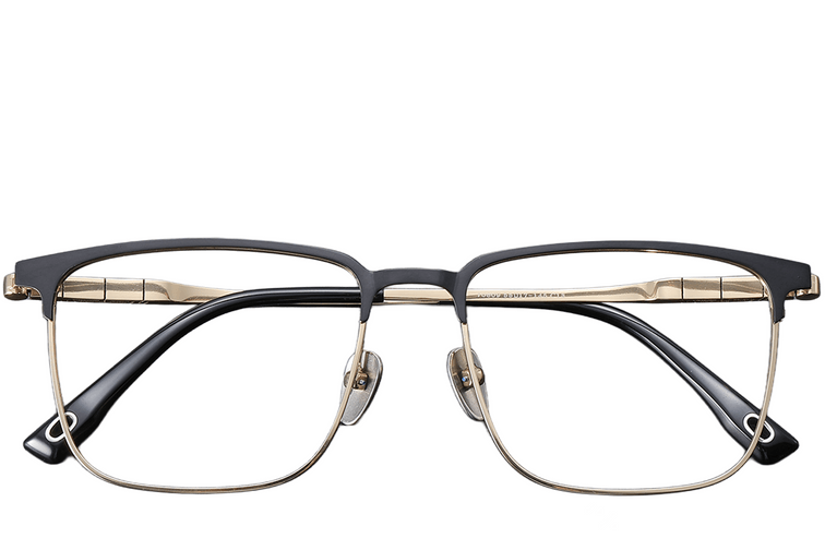 Rectangular Golden Titanium Glasses #BS1913-0413