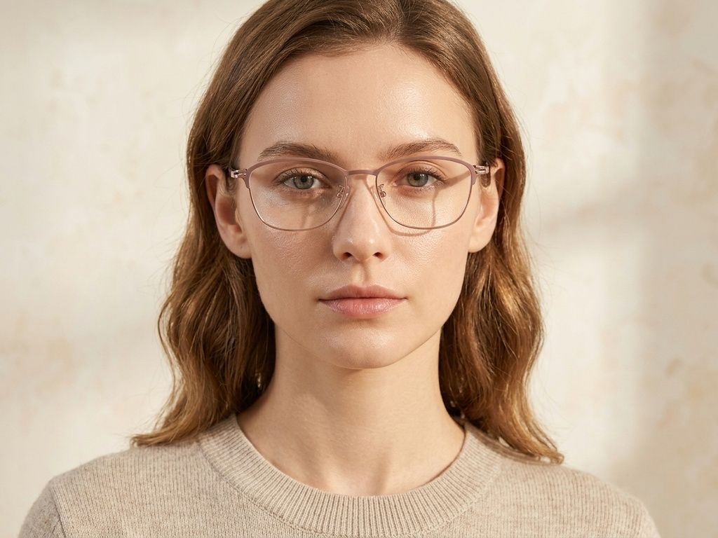 Rectangular Brown Titanium Glasses #BS1913-0415