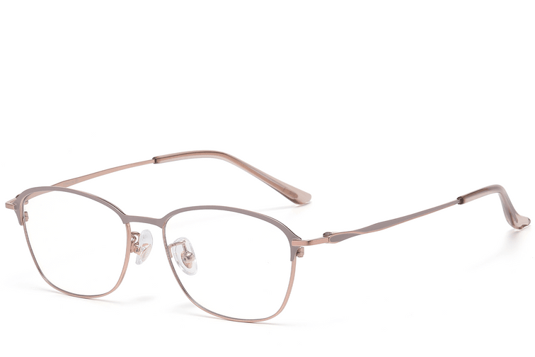 Gafas rectangulares de titanio marrón #BS1913-0415