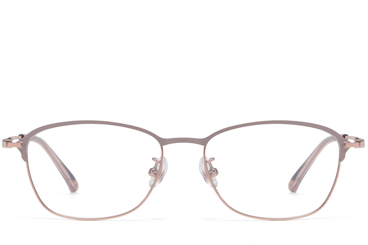 Rectangular Brown Titanium Glasses #BS1913-0415