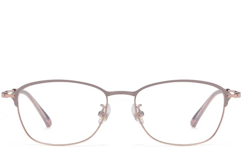 Lunettes rectangulaires en titane brun #BS1913-0415
