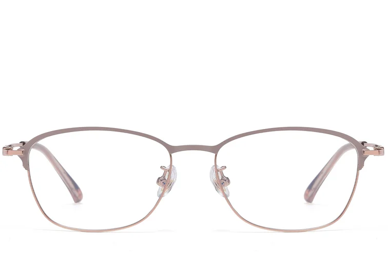 Rectangular Brown Titanium Glasses #BS1913-0415