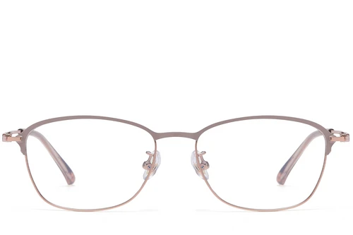 Rechteckige braune Titanbrille #BS1913-0415