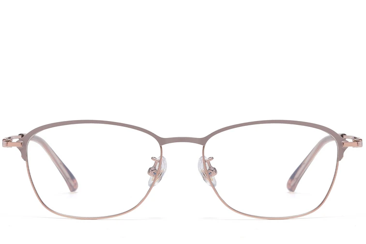 Gafas rectangulares de titanio marrón #BS1913-0415