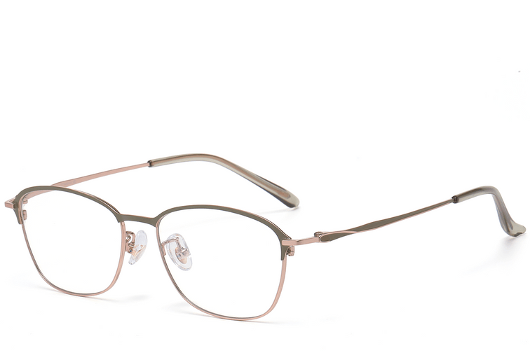 Gafas rectangulares de titanio verde #BS1913-0416