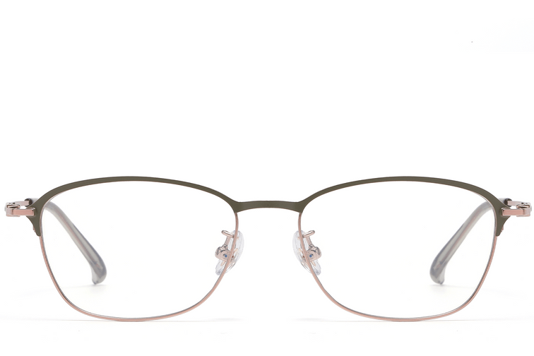 Rectangular Green Titanium Glasses #BS1913-0416