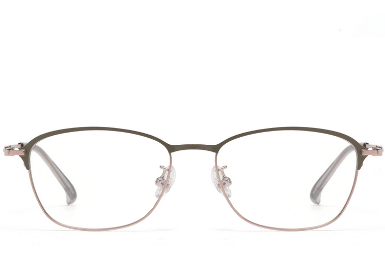 Gafas rectangulares de titanio verde #BS1913-0416